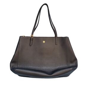 Tory Burch Black Leather Tote Bag
